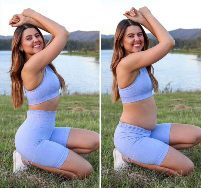Woman Shows Everyone How Influencers Fake The Perfect Body On Social Media